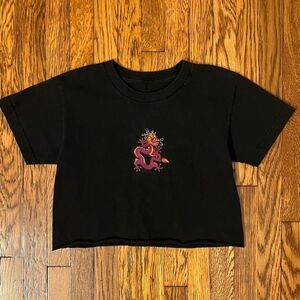 J. Galt Women's Black Crop-top